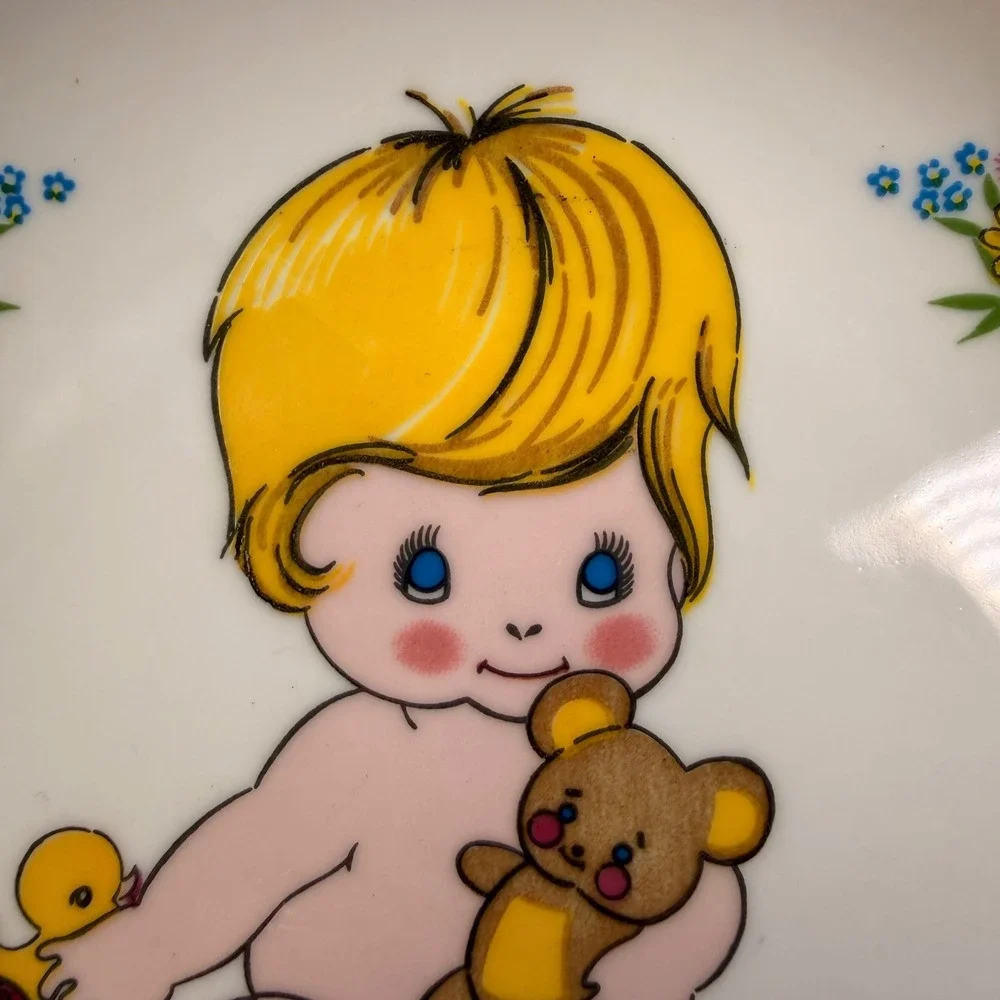 Vintage 1974 Chadwick-Miller Baby Teddy Bear Decorative Plate Japan 7.5 Inch